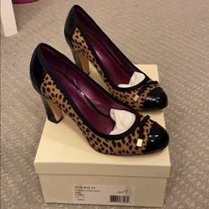 Coach Animal Cheetah Print Calf Hair Heels